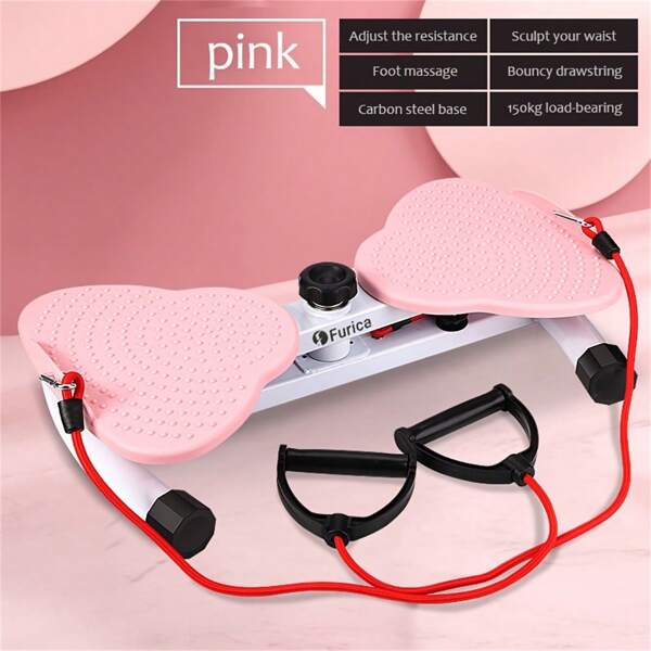 Exercise Twist Plate Twist Waist Plate, Aerobic Waist Twist Plate With Circular Resistance Belt, Waist Trainer, Pink And Purple, 20.87 Inches, Valentine's Day Gift