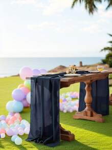 1 peça de caminho de mesa de chiffon de cor sólida, caminho de mesa romântico de gaze transparente, caminho de mesa de casamento transparente de 70 x 300 cm em estilo country romântico para Páscoa, Ação de Graças, Natal, adequado para casamento de Natal, chá de panela, festa infantil, festa de aniversário, decoração de mesa de jantar