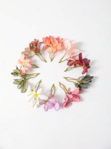20 Pieces Silk Flowers Photography Props, Realistic Wedding Bouquet, Bulk Artificial Flower Heads, Floral Wreath Made Of Synthetic Silk Flowers, Random Assorted Faux Flowers
