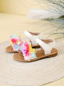 Sandalias planas con estampado floral para niñas para el verano