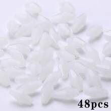 48pcs Long Glass Beads 6*12mm Red Bead Assortments For DIY Jewelry Making, Handmade Crafts Bracelets & Necklaces