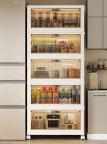 Multilayer (5/4/3/2/1) Freestanding Baby Wardrobe, Thick Infant Storage Cabinet, Household Snack & Clothes Organizer Box, Kids Mini Closet