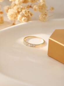 S925 Sterling Silver Square Sparkling Rhinestone Ring, Fashionable Minimalist Design, Suitable For Everyday Wear And Holiday Gifts