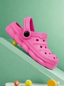 أحذية خفيفة الوزن 2025 للأطفال ذات الفتحات للاستخدام المنزلي والحمام والخارجي والحفلات والارتداء اليومي للأولاد والبنات؛ أحذية ذات نعل ناعم بفتحات - روز أحمر - مشاهدة 7