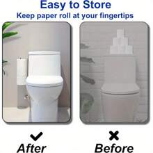 1pc No-Drill Toilet Paper Holder, Iron Bathroom Paper Towel/Tissue Rack, Towel Hanger, No Wall Drilling Needed, Suitable For Kitchen And Bathroom Organization, Bathroom Storage Bathroom Accessories Back To School