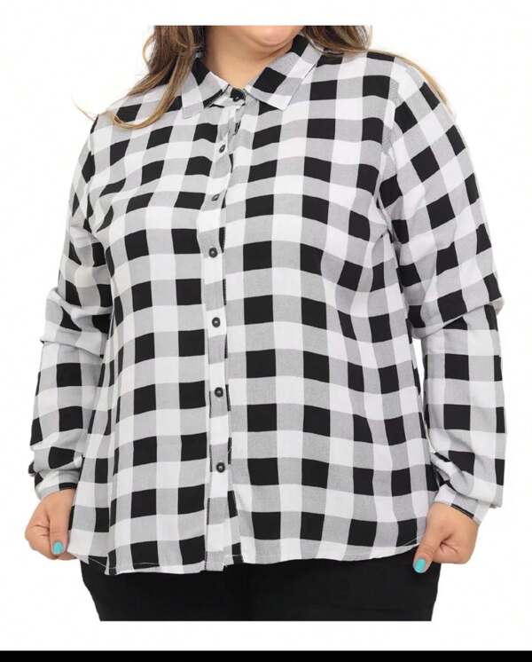 CAMISA XADREZ  Xadrez  elegante  Tecido  Botão    CAMISA  Diário