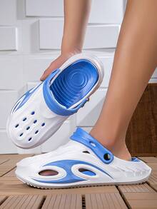 EVA Anti-Slip Slippers, Summer Beach Flip Flops With Thick Soles For Couple, Casual Slides For Men And Women,Indoor Home Black Sandals - White - View 4