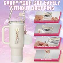 Juego de accesorios compatibles con vasos de 40 onzas, que incluyen tapa con pajita, para embellecer tu vaso. Regalos únicos para mujeres y útiles escolares.