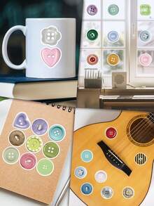 63/50 件 Ins 风格纽扣贴纸涂鸦贴纸廉价贴纸乙烯基贴纸日记贴纸手帐贴纸装饰派对滑板手机壳水杯贴纸吉他贴纸可 DIY 贴纸笔记本贴纸 - 彩色 - 查看 8