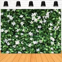 1 szt. Wiosna Biały Jaśmin Zieleń Żywy Projekt Tło Tkanina Wielofunkcyjne Tło Dekoracja Na Wesela Dom Urodziny Ogrody I Inne Fotografia Tło Dekoracja Baner Winylowy - Wielokolorowe - Zobacz 1