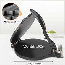 Manual Tortilla Press, Cornbread Dough Flattener, Mexican Flatbread, Burrito, Dumpling Wrapper Maker, Multi-Function Manual Tortilla Press - Great For Tortillas, Pancakes And More - Durable Aluminum Material, Kitchen Tool For Home, Restaurant, Camping And More - 黑色 - 查看 2