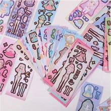 120 Peças Conjunto de Adesivos de Fantasia de Princesa, Decoração de Desenho Animado Fofa e Encantadora para Meninas