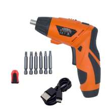 Electric Cordless Screwdriver Set, Machine Designed With LED Work Light And Bottom Emergency Flashlight, Fearless Of Dim Environments. Built In Rechargeable Battery, Free From Wire Constraints, Can Be Used In Multiple Indoor And Outdoor Scenarios. The Product Is Equipped With 6 Screwdriver Heads And Magnetizers, Which Can Meet Daily Installation And Maintenance Needs