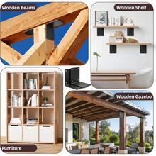 Local Shipping- 6x6 Post To Beam Connector, Thickness 1/4"(6mm), Max Load 300+Lbs-2 Pcs 8" X 8" X 5" Heavy Duty Steel L Angle Bracket For Wood, Large 90 Degree Corner Shelf Support Bracket, - 8 x 8 x 5-2件 - 查看 1