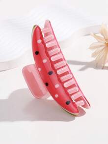 1 件女士优雅、甜美、百搭、清新西瓜亚克力防滑强力时尚大号发夹、发夹、发爪、发髻制作器，适合日常使用和作为礼物发夹发夹发夹发夹发夹接发夹，爪夹