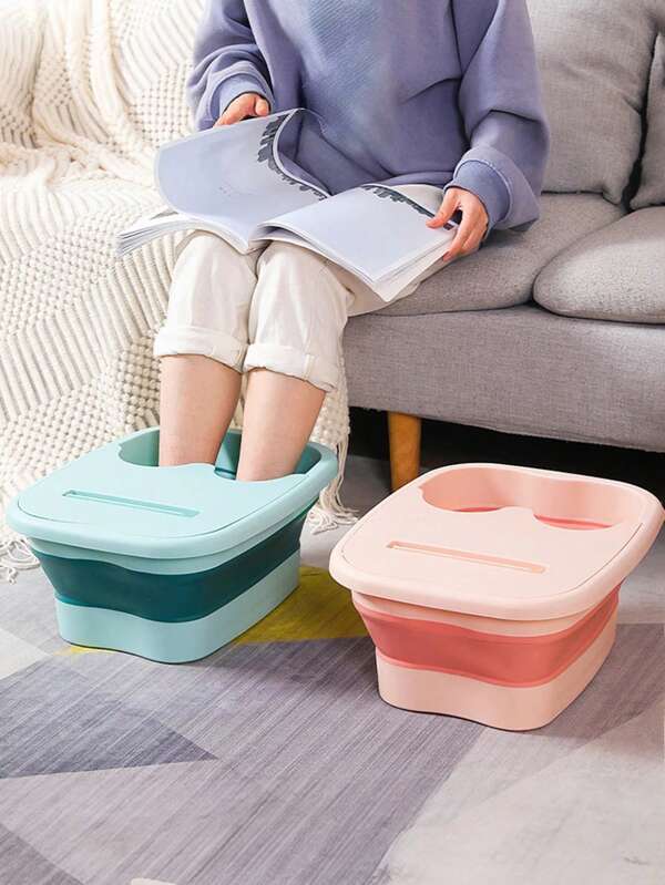 Balde de massagem dobrável para pedilúvio, balde de imersão, bacia dobrável, balde para banho de pés, sauna doméstica, banheira para pedicure, banheira