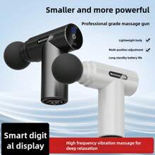 OBOVAY 1pc Mini Portable Massage Gun LED Multiple Speed Adjustable Fascia Gun, Hand Held Body Back Muscle Massager Extra Long Endurance Fascia Stick Vibrater Massager Massageador,800mAh