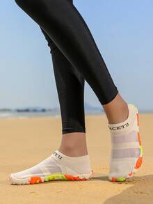 Women's Hollow-Out Mesh Aqua Shoes Quick Dry Beach Water Shoes Summer Barefoot Shoes, Suitable For Beach, Holiday, Camping, Hiking, Swimming, Surfing, Home Workout, Yoga, Exercise - Apricot - View 3