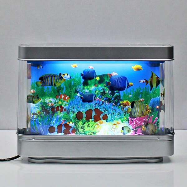 Lámpara de decoración de acuario LED, luz nocturna, paisaje tropical artificial, decoración de cuarto linda, alimentada por USB