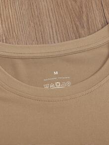 Áo thun tay ngắn nữ, Áo thun thể thao cổ tròn thoải mái thường ngày cho nữ, Áo nữ, Quần áo xuân/hè, Quà tặng ngày lễ, Áo thun tay ngắn mùa hè cho nữ - Màu Khaki - Xem 6