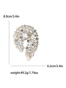 Broche de flor de cristal grande y elegante para mujer, adecuado para usar con vestido, traje, sombrero, zapatos, pañuelo con flor
