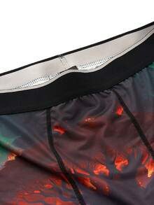 Men's Fashion Positioning 3D Print Boxer Briefs - Burnt Orange - View 3