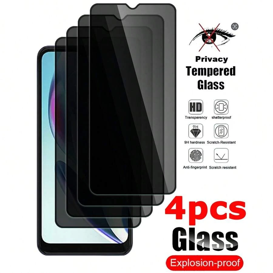 Screen Protector Compatible With Honor X8 / P40 LITE 5G / Pixel 8A, Screen Printing Anti-Spy, Anti-Fingerprint, Anti-Blue Light, Anti-Glare To Relieve Eye Fatigue, 360° All-Around Anti-Spy Protection Gift For Birthday, Family, Friends Tempered Glass, Phone Screen Protector, Phone Accessories - Black - View 1