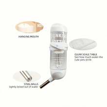 1pc Porcelain White Pet Tumbler Water Bottle, Hamster Drinker, Rabbit Chinchilla Squirrel Anti-Bite Water Bottle Supplies