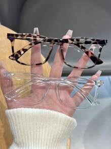 1 pièce à 3 pièces Montures de lunettes de vue modernes et simples avec petites ailes incrustées pour femmes, adaptées à la vie quotidienne, au bureau, à la lecture, à la télévision, aux jeux sur téléphone et à la décoration