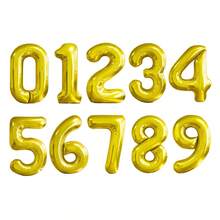1pc Golden 40inch 0-9 Number Balloons With Straw Valentines Wedding Anniversary Graduation Merry Christmas Halloween Happy Birthday Party Decoration Foil Helium Number Balloon Balloon - Gold - View 5