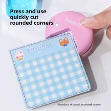1pc Round Appearance, R4 Radius Corner Cutting Punch Tool For Card, Photo, Paper, Suitable For Scrapbooking, Multiple Colors Available,Back To School,School Supplies