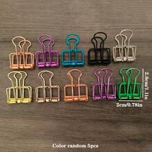 10/5个金属文件夹，空心长尾笔记本夹，办公及学校用品文件整理夹，书夹，便签夹，固定夹，文具美术夹，绘画固定夹，夹子 - 彩色 - 查看 9