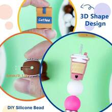 95 pezzi di perline in silicone a tema caffè 3D, perline in silicone all'ingrosso includenti tazza di caffè e perline a forma di sacchetto di caffè, perline in silicone rotonde multicolore da 15mm e perline in silicone rotonde di colore solido, e perline in silicone esagonali da 14mm e perline in silicone a forma di fagiolo da 12mm, per realizzare portachiavi, gioielli per collane, artigianato fai-da-te per quaderni