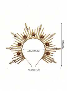Diadema de corona para mujer, tocado de diosa para cosplay, diadema para fiestas de disfraces y bodas, diadema, aro para el cabello