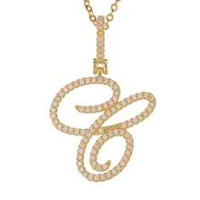 1pc Copper Zirconia A-Z Alphabet Pendant Chain Necklace Fashion Woman Initial Name Jewelry
