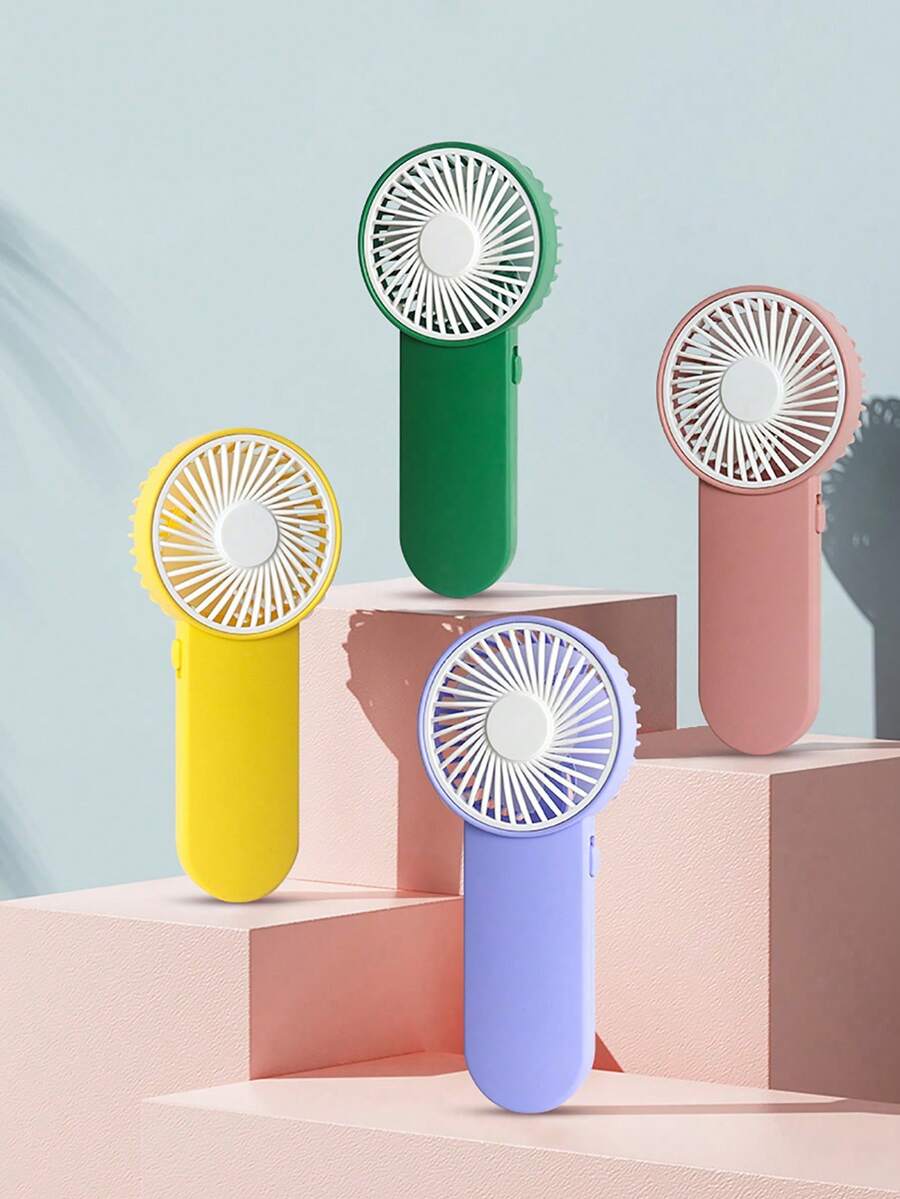 AOYI 1 节 AA 电池供电的便携式手持迷你风扇，具有 1 种速度设置，设计简约，配有挂带，适合户外使用 - 彩色 - 查看 1