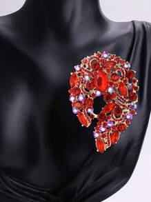 Broche de flor de cristal grande y elegante para mujer, adecuado para usar con vestido, traje, sombrero, zapatos, pañuelo con flor