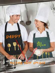 1 pièce Tablier personnalisé à motif floral ditsy, tablier de cuisine en canevas floral ditsy, robe de travail adulte de style ferme respirable et mignonne, cadeau de la fête des pères, cadeau de la fête des mères