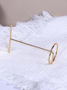 2pcs Jewelry Display Stand, Metal T-Shape Earring Necklace Storage Organizer Holder - Multicolor - View 3