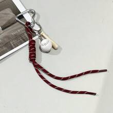 1 pieza Colgante de bolso de béisbol con cuerda trenzada, colgante de bolso de alta calidad, colgante de llavero con cuerda