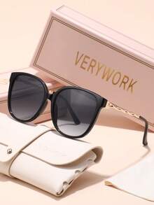 Verywork 1 件春季优雅奢华优质品牌设计女士时尚眼镜，适合户外休闲活动驾驶购物高尔夫度假装时尚配饰，适合夏季海滩度假、户外、旅行 - 彩色 - 查看 9