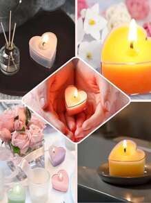1 set de bougies en forme de cœur, bougies en cire, ambiance romantique, humeur festive, décoration intérieure, cadeau d'anniversaire, cadeau pour petite-amie, fête, fête des mères, chaque bougie brûle pendant 1,5 à 2 heures, DIY, indispensable pour le mariage, les fiançailles