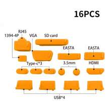16pcs Type C Port Dust Plug, Multi-Color, Silicone Universal Computer Accessories