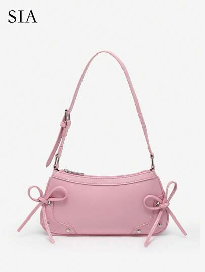 1 pièce Sac besace léopard avec décoration nœud croisé rétro, épaule dégagée, adapté pour les sorties, les fêtes