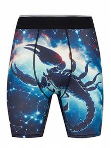 Men's Positioning Cancer Zodiac Print Casual Boxer Briefs - Dusty Blue - View 1