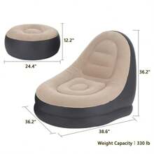 Nuevo sofá de felpa inflable para personas perezosas, sofá cama plegable con reposapiés, silla reclinable conveniente para exteriores