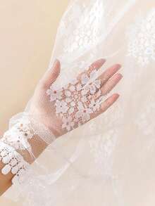 1/2pcs New Layered Mini Skirt With Mesh Lining & Lace Trim Underskirt