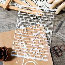 1 pieza Plantilla de pared texturizada moteada para Scrapbooking DIY - Plantilla de plástico para hacer tarjetas, decoración de álbumes y regalos fotográficos - lechoso - Ver 7