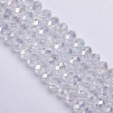 4mm, 6mm, 8mm Cuentas de cristal facetadas planas de color verde oscuro AB, cuentas de vidrio en forma de rueda para joyería, pulsera, collar y manualidades