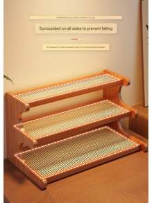 Estantería de alta calidad con forma de escalera hecha de rattan y plástico, adecuada para plantas, alféizares, balcones, soportes para flores, estantería de almacenamiento de varios niveles, soporte para tazas, organizador versátil de escritorio, estantería de libros, para uso en la cocina y la oficina